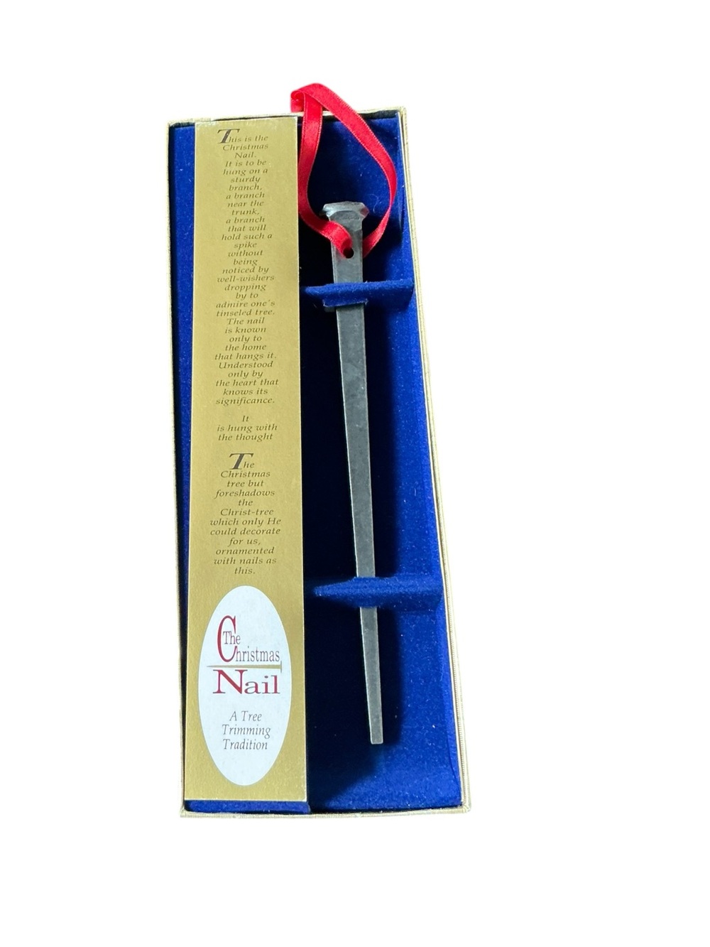 Dicksons Christmas Nail Red Ribbon Hanger 1 x 4.5 Hanging Ornament